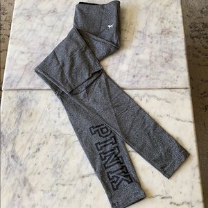 PINK Victoria’s Secret Gray Busted Knee Leggings